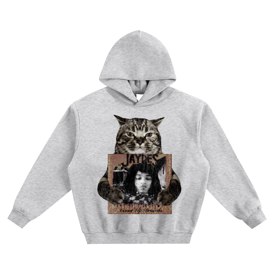 Cat Holding "Count Up Dracula" Jaydes Hoodie v2- Gray