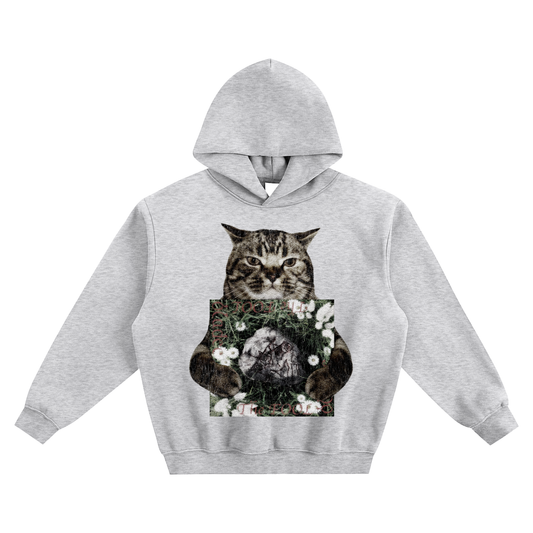 Cat Holding "The Fool" Bladee Hoodie v2- Gray