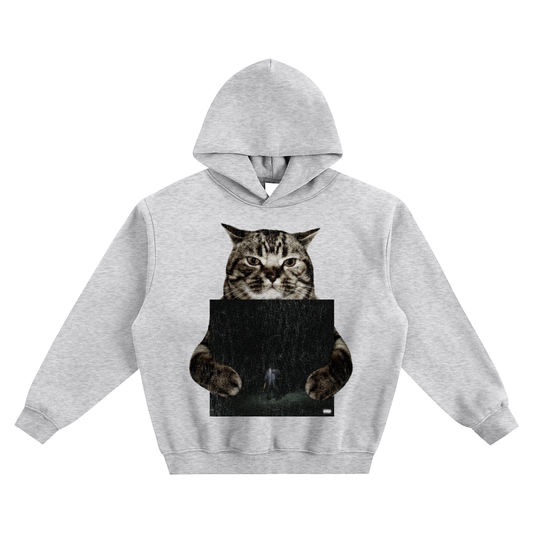 Cat Holding "ILCK" Destroy Lonely Hoodie v2- Gray