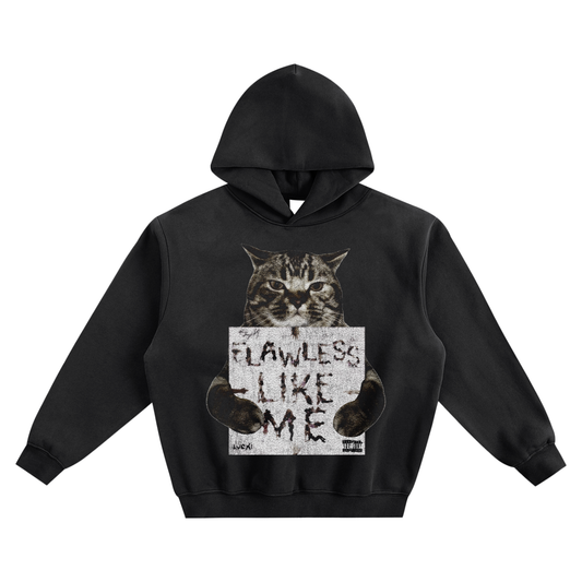 Cat Holding "Flawless Like Me" Lucki Hoodie v2- Black