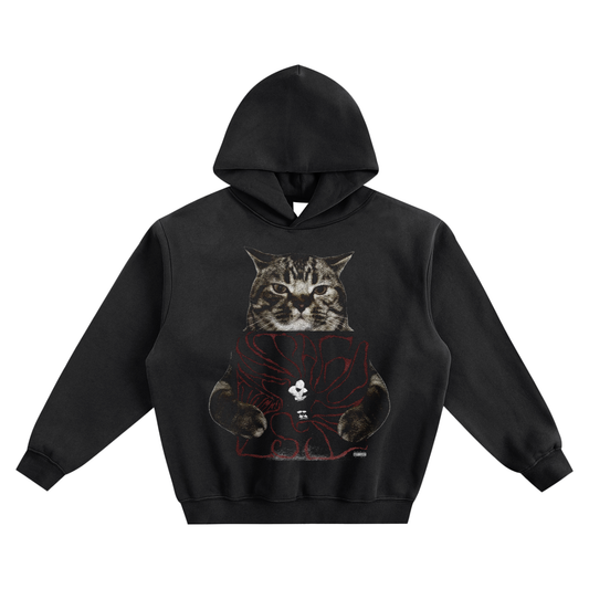 Cat Holding "Antagonist" Autumn! Hoodie v2- Black