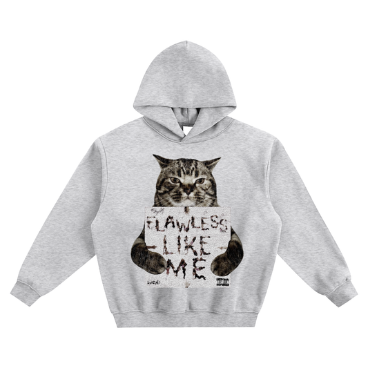 Cat Holding "Flawless Like Me" Lucki Hoodie v2- Gray