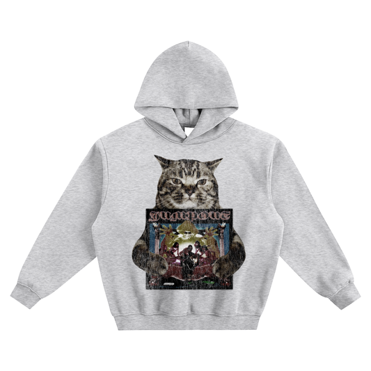Cat Holding "Jumpout" Osamason Hoodie v2- Gray