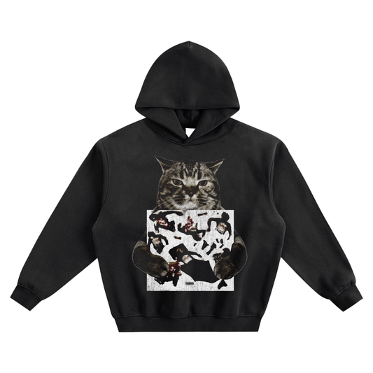 Cat Holding "OsamaSeason" Osamason Hoodie v2- Black