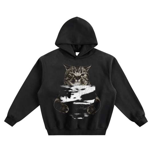 Cat Holding "Alexandria" Izaya Tiji Hoodie v2- Black