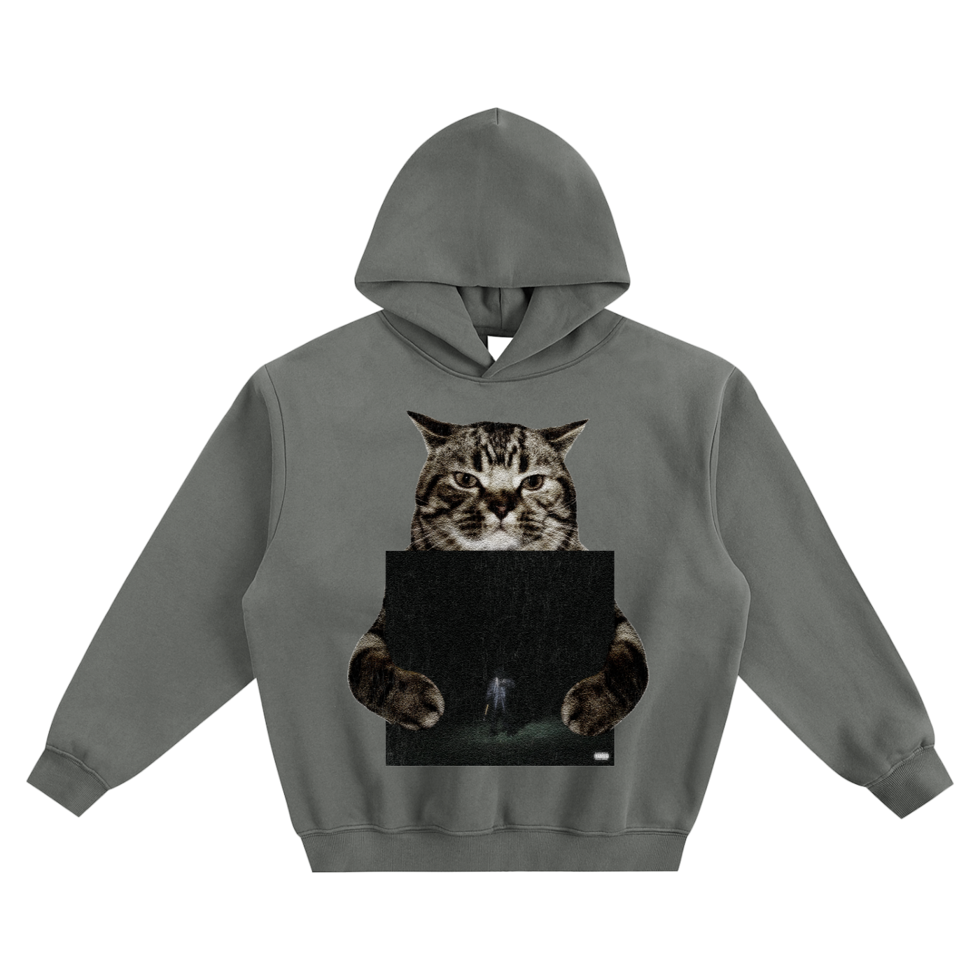 Cat Holding "ILCK" Destroy Lonely Hoodie v2- Gray