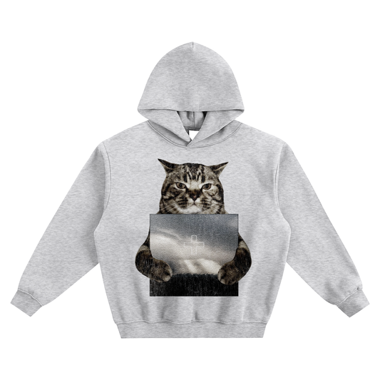 Cat Holding "Boy" 2Hollis Hoodie v2- Gray