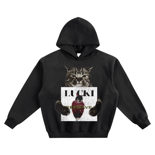Cat Holding "Freewave 3" Lucki Hoodie v2- Black