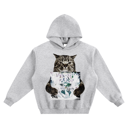 Cat Holding "Icedancer" Bladee Hoodie v2- Gray