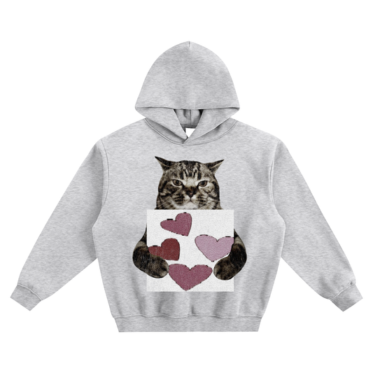 Cat Holding "Romanticism" Jaydes Hoodie v2- Gray
