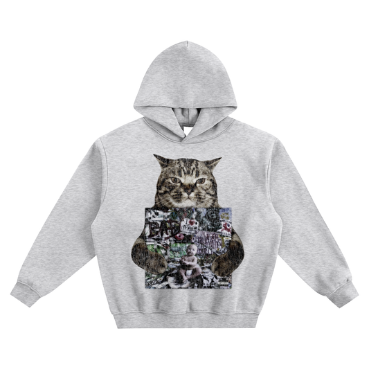 Cat Holding "BAFK" Nettspend Hoodie v2- Gray