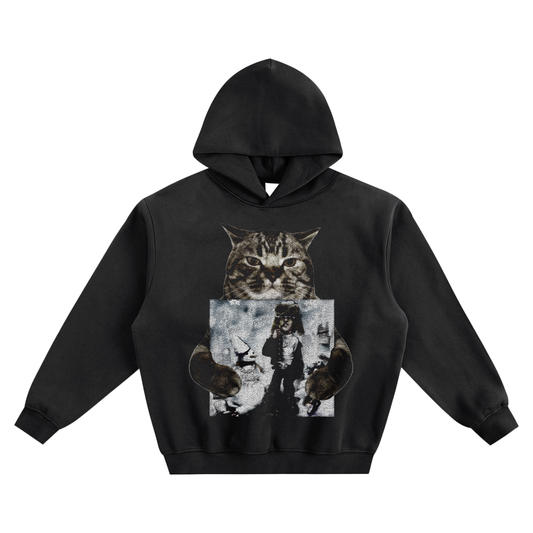 Cat Holding "Shine Forever" Lil Shine Hoodie v2- Black