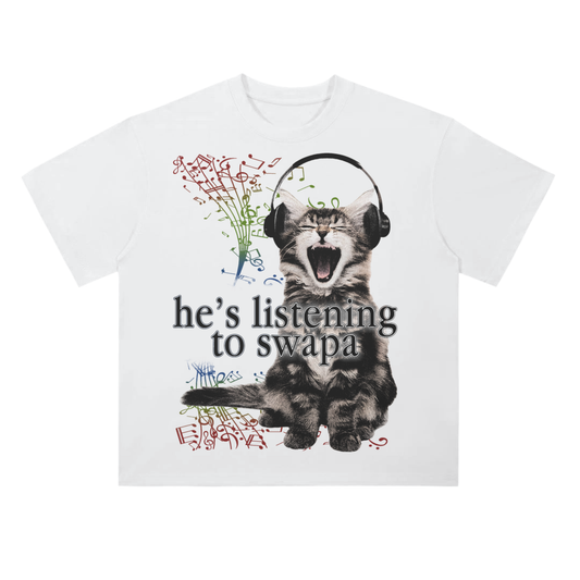 Swapa Listening Cat Tee