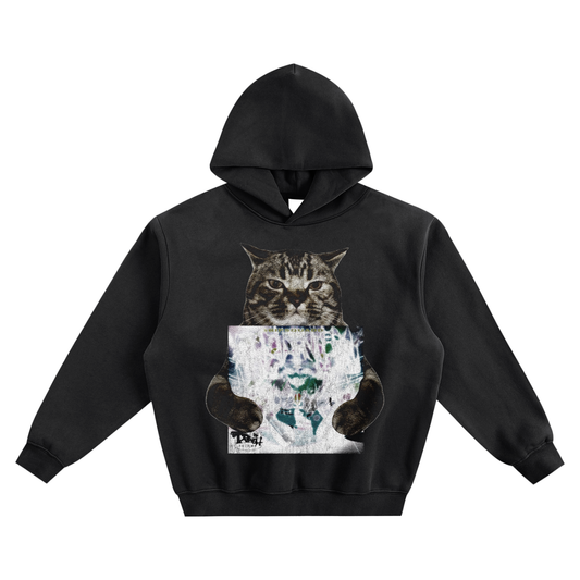 Cat Holding "Icedancer" Bladee Hoodie v2- Black