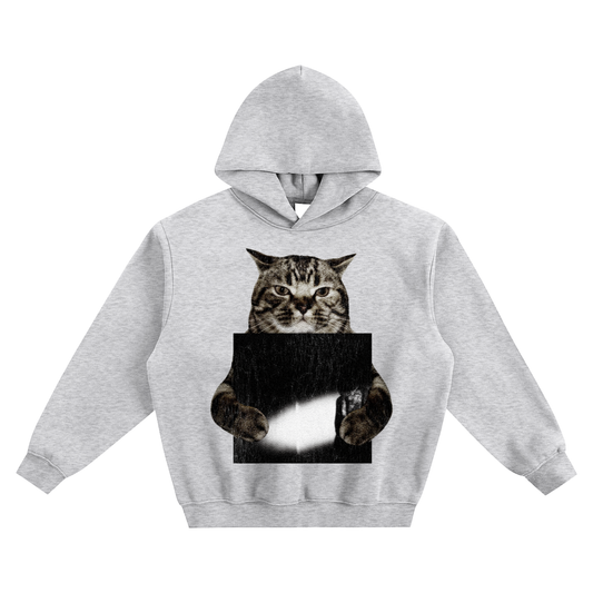 Cat Holding "No Stylist" Destroy Lonely Hoodie v2- Gray