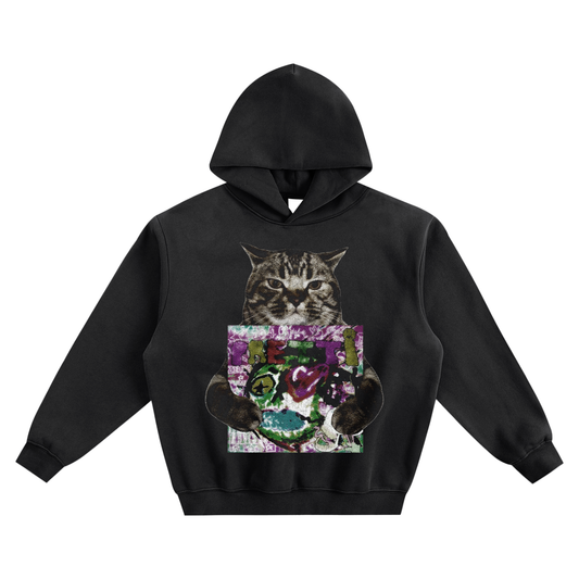 Cat Holding "Pretti" Prettifun Hoodie v2- Black