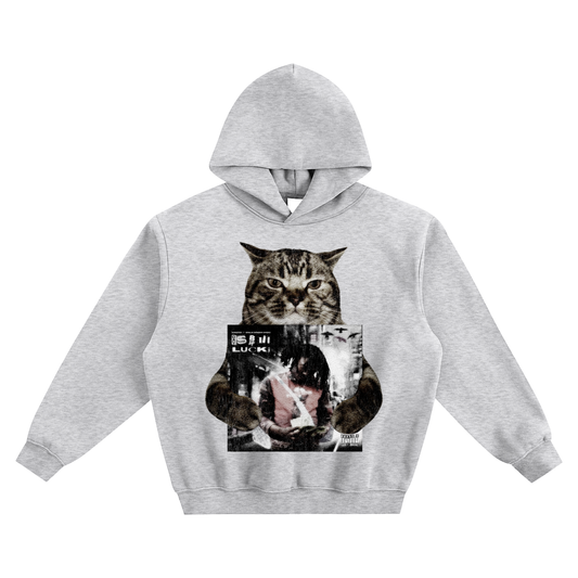 Cat Holding "Days B4 III" YhapoJJ Hoodie v2- Gray