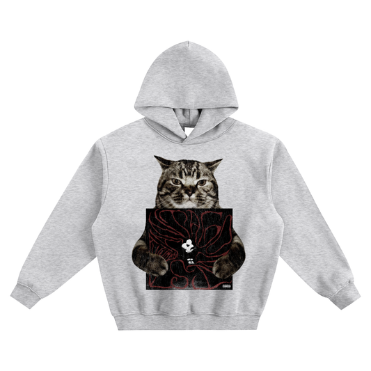 Cat Holding "Antagonist" Autumn! Hoodie v2- Gray