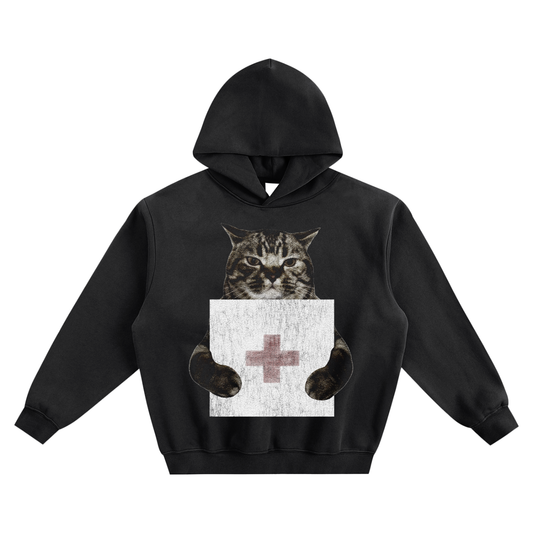 Cat Holding "2" 2Hollis Hoodie v2- Black