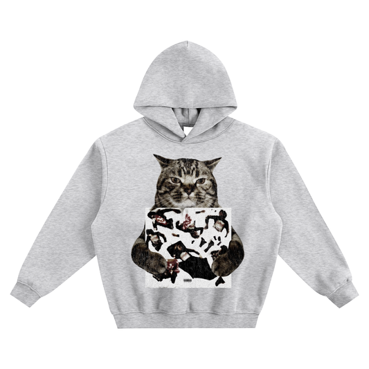Cat Holding "OsamaSeason" Osamason Hoodie v2- Gray