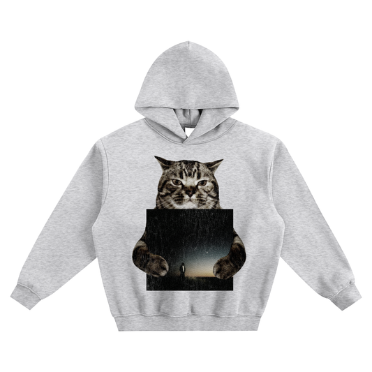 Cat Holding "NS+ Ultra" Destroy Lonely Hoodie v2- Gray
