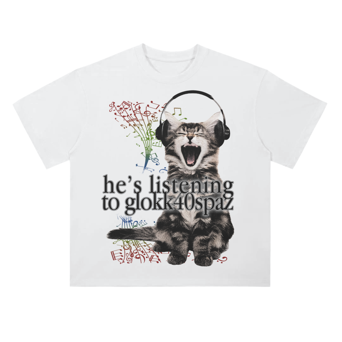 Glokk40spaz Listening Cat Tee