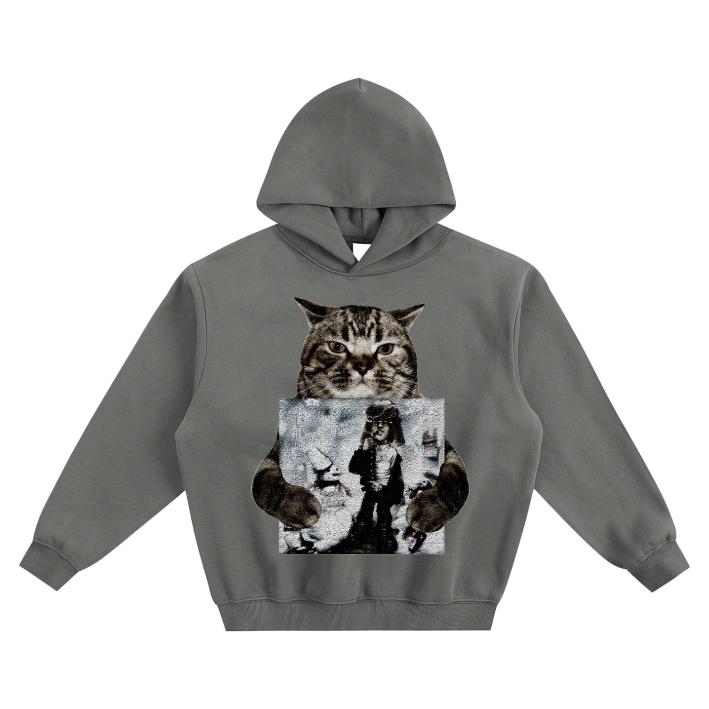 Cat Holding "Shine Forever" Lil Shine Hoodie v2- Gray