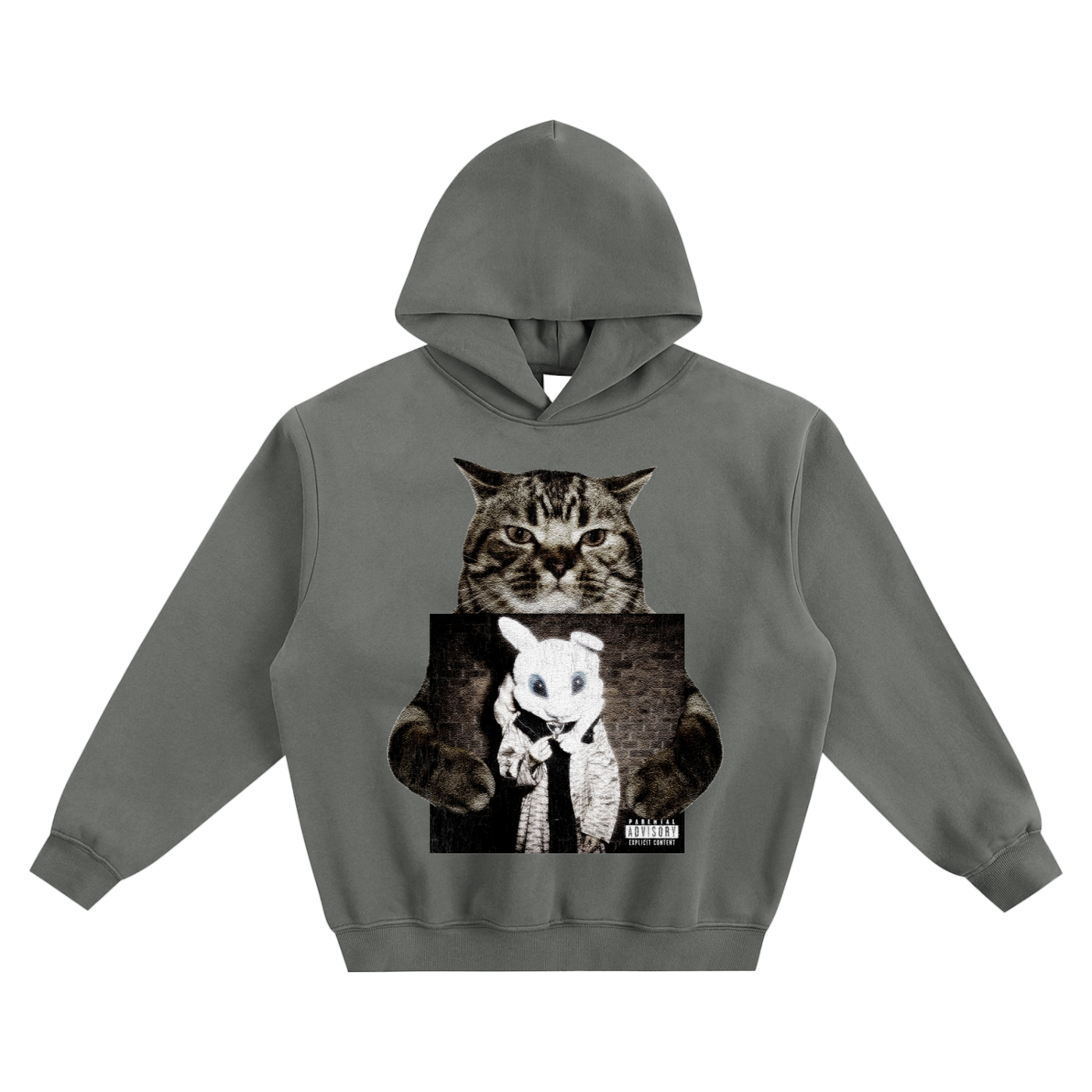 Cat Holding "Sayso Says" Che Hoodie v2- Gray