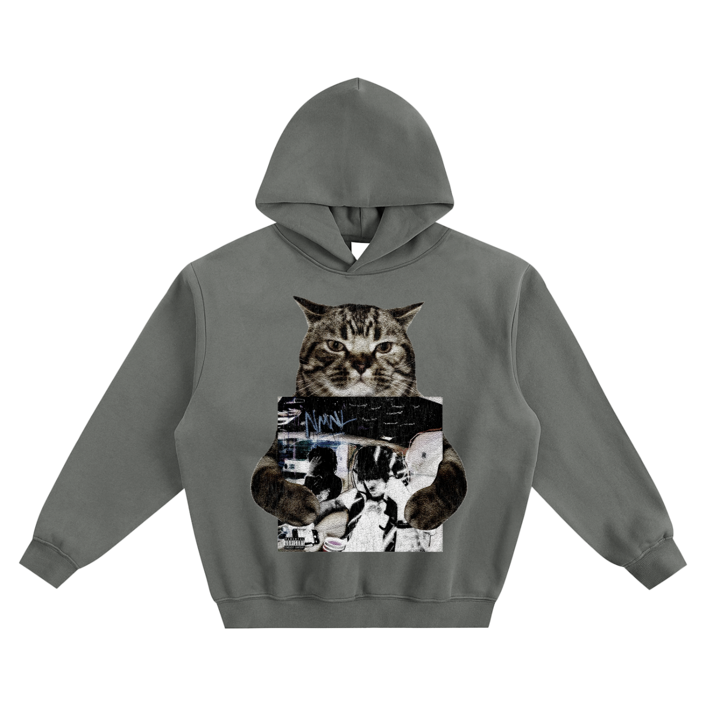 Cat Holding "NMNL" Summrs Hoodie v2- Gray