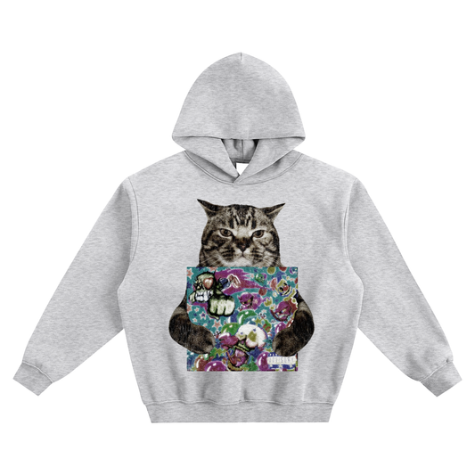 Cat Holding "Funhouse" Prettifun Hoodie v2- Gray