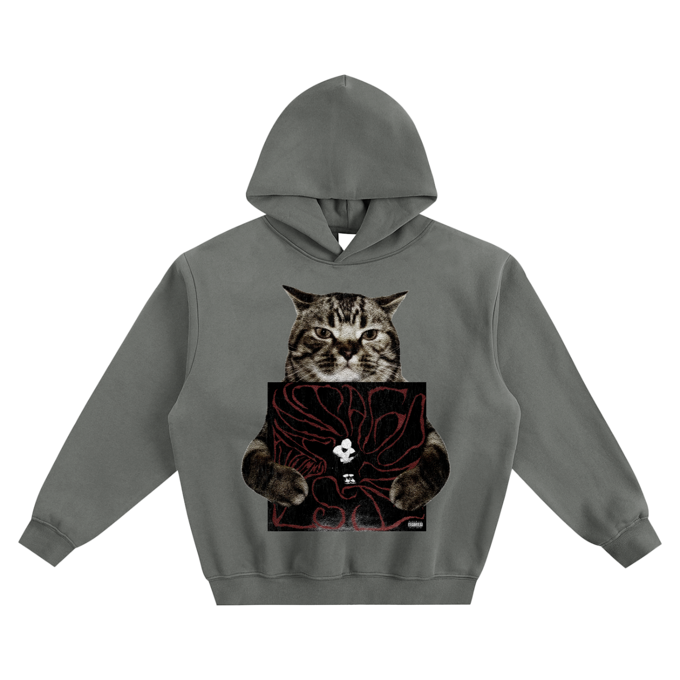 Cat Holding "Antagonist" Autumn! Hoodie v2- Gray