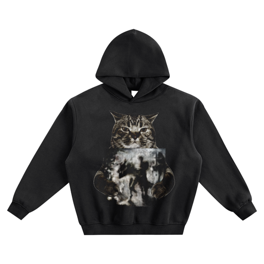 Cat Holding "Evolution of Xur" YhapoJJ Hoodie v2- Black
