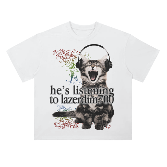 Lazerdim700 Listening Cat Tee