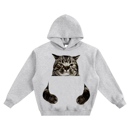 Custom Cat Holding Album Hoodie V2- Gray