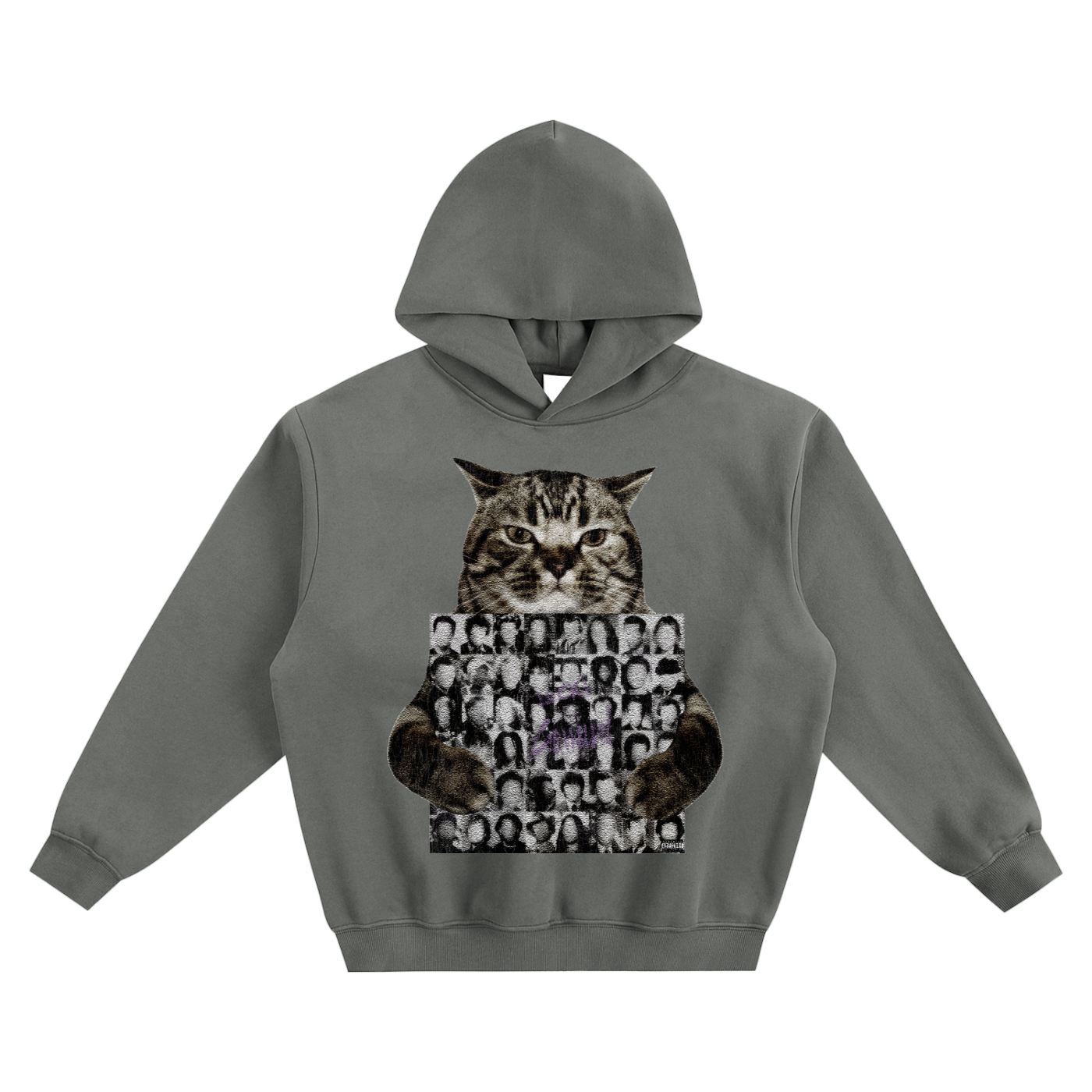 Cat Holding "Gemini!" Lucki Hoodie v2- Gray