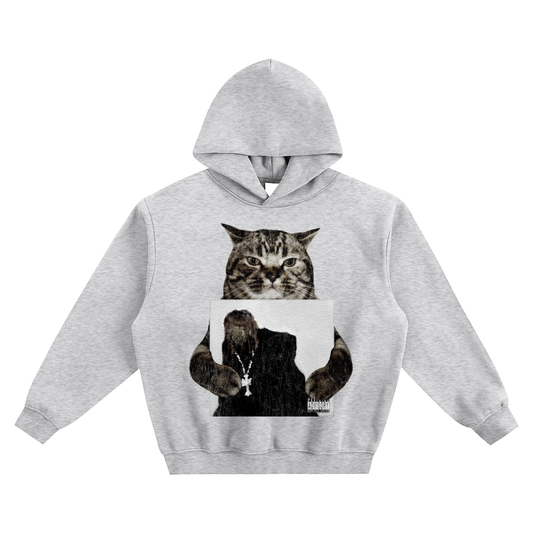 Cat Holding "closed captions" Che Hoodie v2- Gray