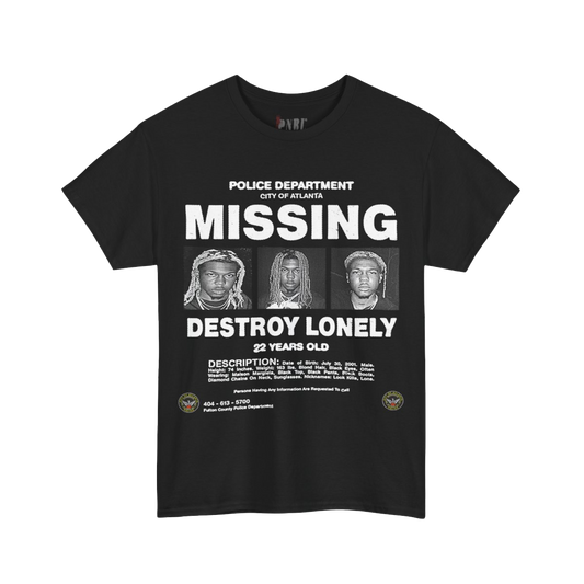 Destroy Lonely Missing Tee Black