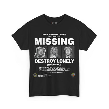 Destroy Lonely Missing Tee Black