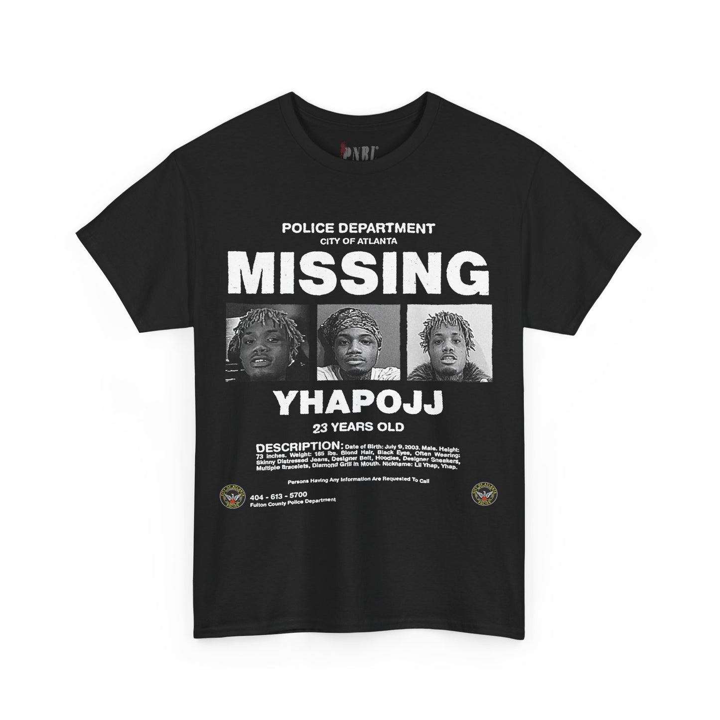 YhappoJJ Missing Tee Black