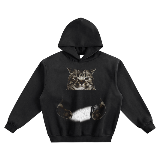 Cat Holding "No Stylist" Destroy Lonely Hoodie v2- Black