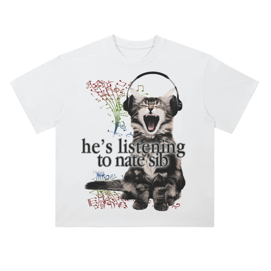 Nate Sib Listening Cat Tee