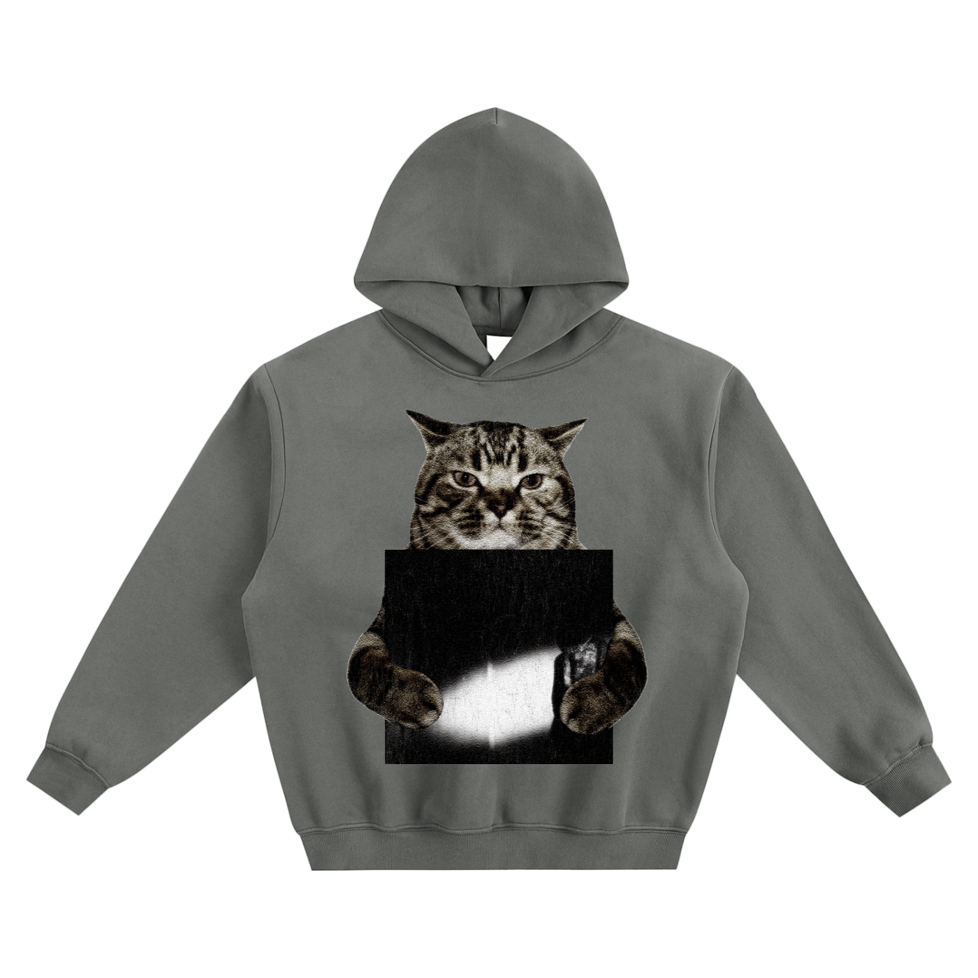 Cat Holding "No Stylist" Destroy Lonely Hoodie v2- Gray