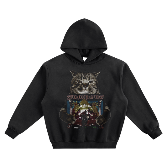 Cat Holding "Jumpout" Osamason Hoodie v2- Black