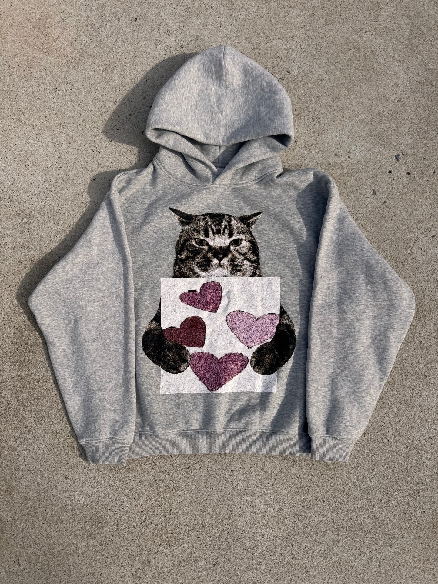 Cat Holding "Cold Visions" Bladee Hoodie v2- Black