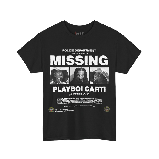 Playboi Carti Missing Tee Black
