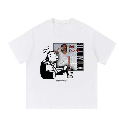 Rodrick Listening To Albums Tee- Studio Addict by Nine Vicious