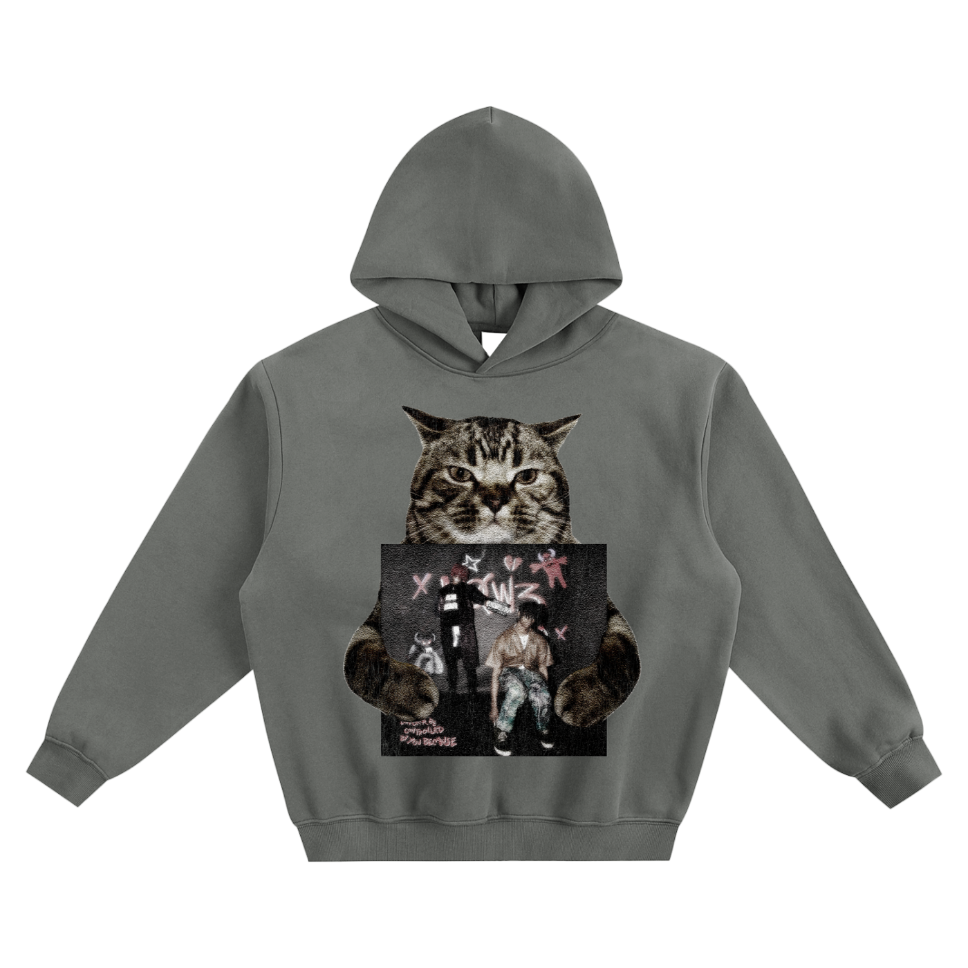 Cat Holding "MOWE" Dc The Don Hoodie v2- Gray