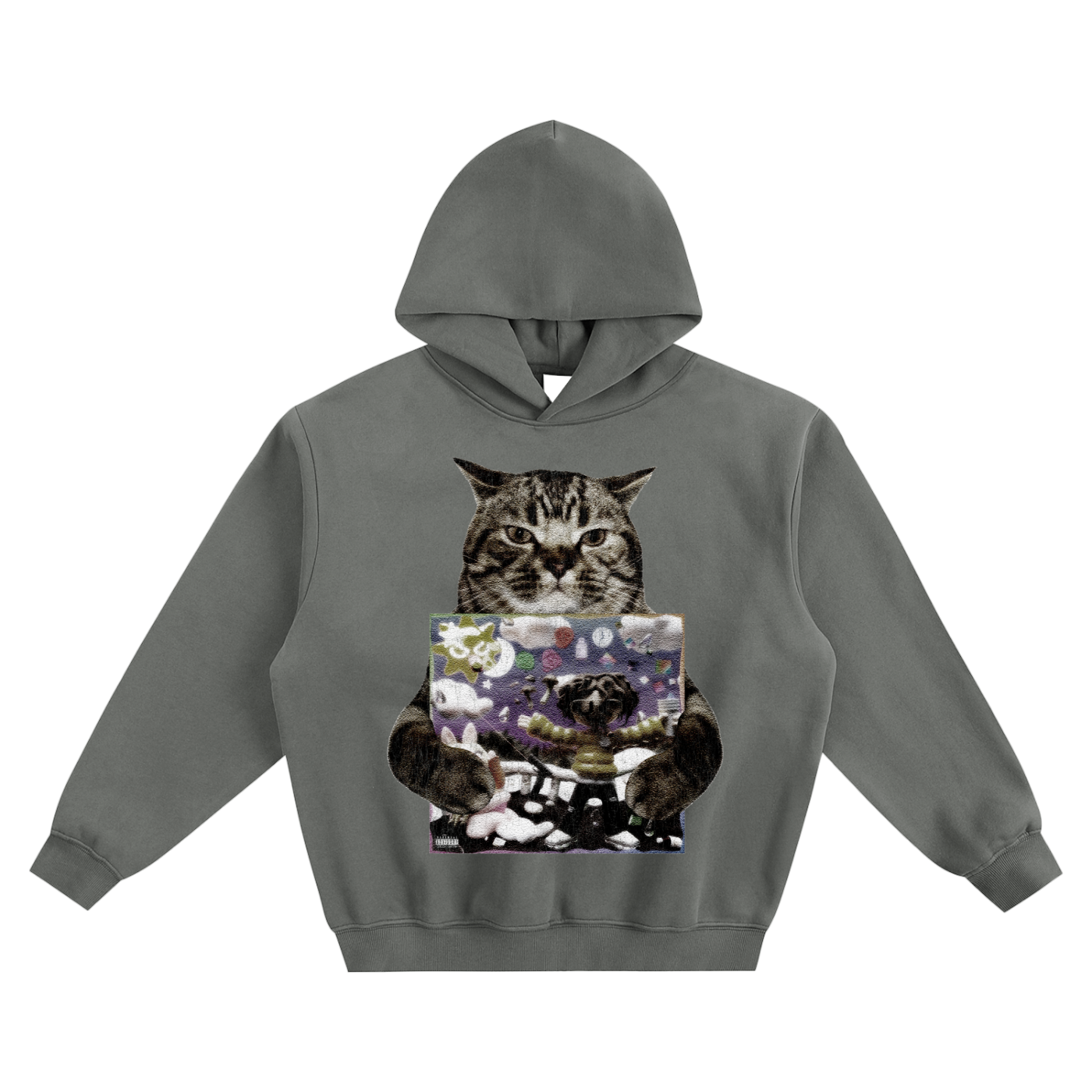 Cat Holding "Losing Myself" Lil Shine Hoodie v2- Gray