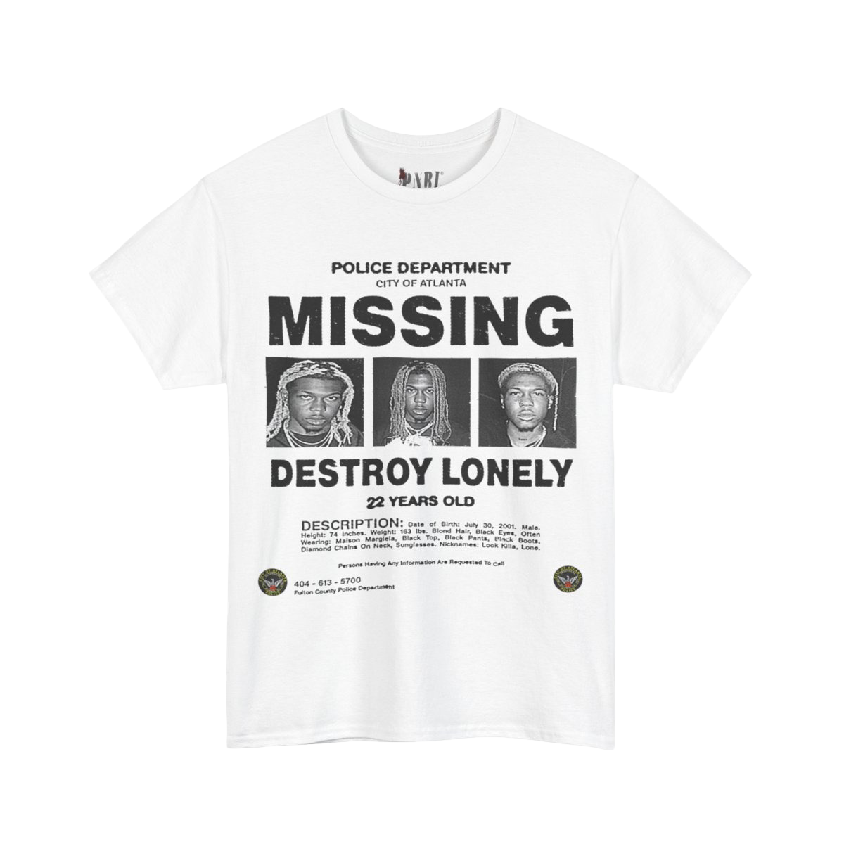 Destroy Lonely Missing Tee White